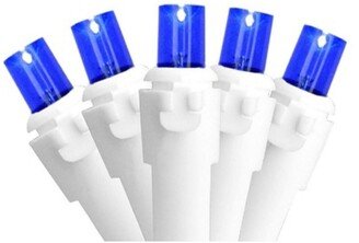 Northlight Set of 100 Blue Led Wide Angle Icicle Christmas Lights - White Wire