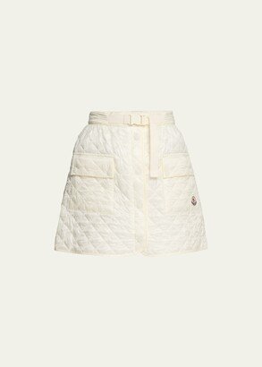 Quilted Cargo Mini Skirt-AA