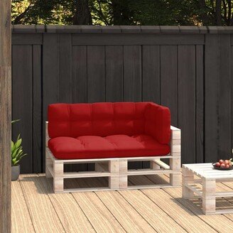 Pallet Cushions 3 pcs Red Fabric - 47.2 x 31.5 x 4.7