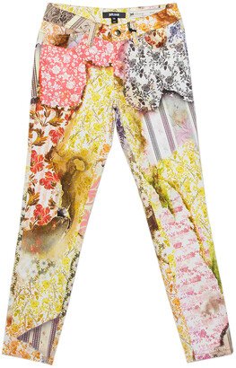 Multicolor Floral printed Cotton Skinny Leg Trousers XS