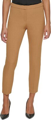 Petites Womens Tapered Leg Mid-Rise Ankle Pants