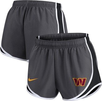 Women's Charcoal Washington Commanders Logo Performance Tempo Shorts