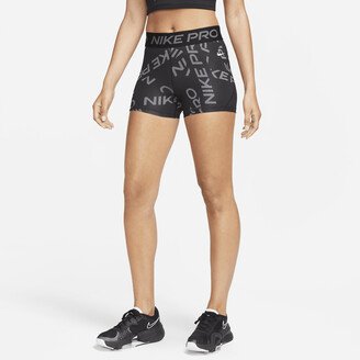 Women's Pro Mid-Rise 3 Printed Shorts in Black