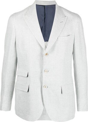 Houndstooth Single-Breasted Blazer-AC