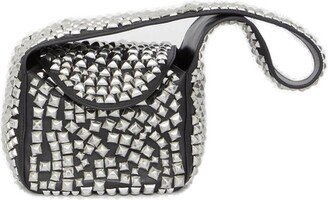 Spike Embellished Small Hobo Bag