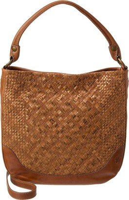 Melissa Metallic Basket Woven Leather Hobo Bag