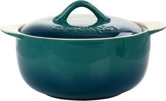 Artisan 2.3 Quart Round Stoneware Casserole with Lid in Gradient Teal