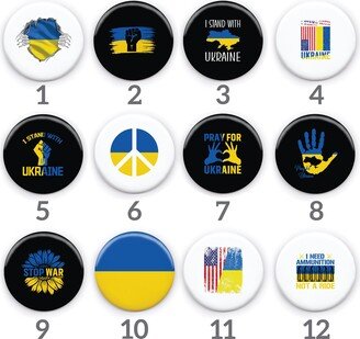 Ukraine Pin, Pinback Button, Support Peace Ukraine, I Stand With Flag, Pray For