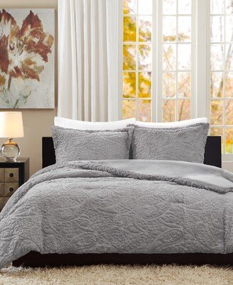 Closeout! Norfolk Reversible Faux Fur 3-Pc. Comforter Set, Full/Queen