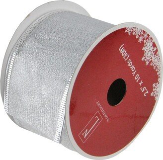 Northlight Pack of 12 Shimmering Silver Wired Christmas Craft Ribbon Spools 2.5