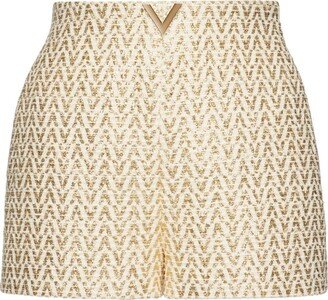 Optical Valentino bouclé shorts