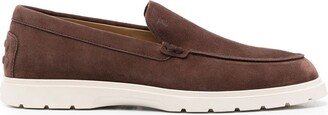 Suede Almond-Toe Loafers