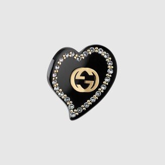 Interlocking G heart hair clip