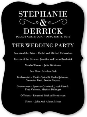 Wedding Program Cards: Never Ending Devotion Wedding Program, Black, 6X8, Pearl Shimmer Cardstock, Bracket