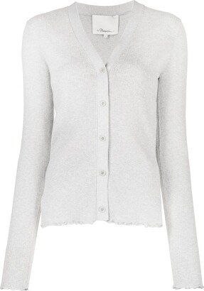 Ruffle-Seamed long-sleeve cardigan