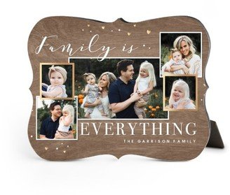 Desktop Plaques: Family Overlap Collage Desktop Plaque, Bracket, 8X10, Brown