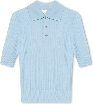 Wool Polo Shirt Light - Blue