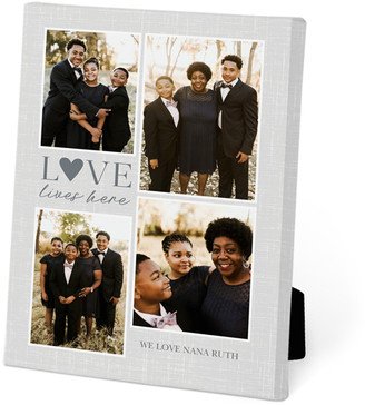 Easel Back Canvases: Love Lives Here Easel Back Canvas, 5X7, No Frame, Easel Back Canvas, Gray