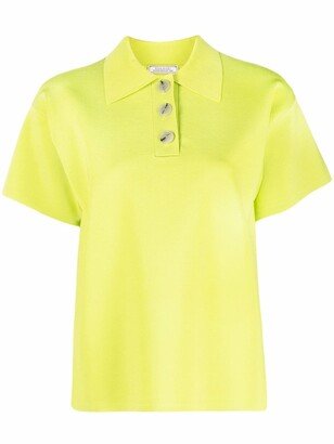 Button-Front Short-Sleeved Polo Shirt