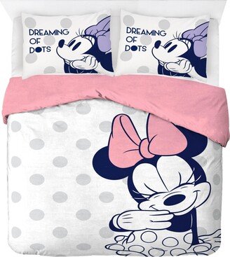 Saturday Park Disney Minnie Mouse Dreaming of Dots 100% Organic Cotton Full/Queen Duvet Cover & Sham Set