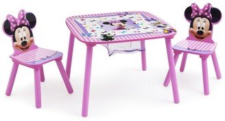 Disney Minnie Mouse Kids Storage Table and Chair Set, 3 Piece