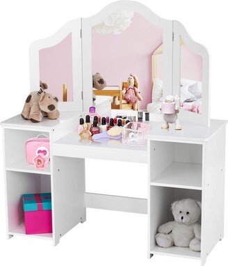 Vanity Table Set Makeup Dressing Kids Girls Study Table Tri - See Details-AA