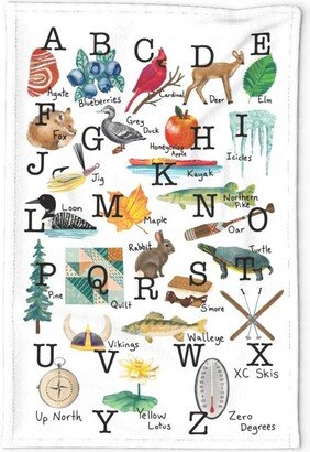 Alphabet Tea Towel - My Minnesota By Kelly Korver Abcs Learning Reading Linen Cotton Canvas Spoonflower