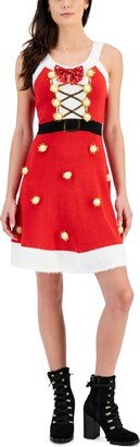 Planet Heart Juniors' Toy Soldier Pom-Pom Sweater Dress