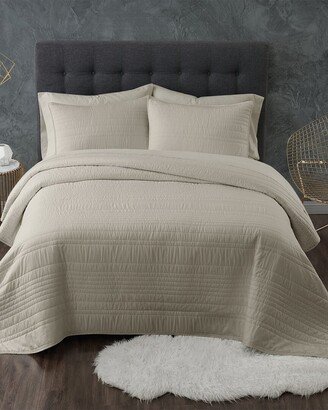 Truly Calm Antimicrobial Khaki 3Pc Quilt Set