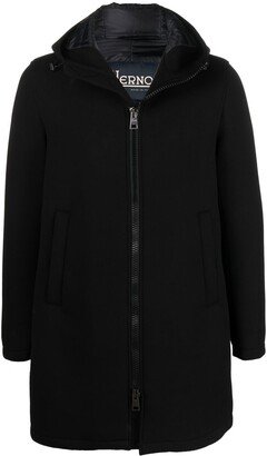 Single-Breasted Hooded Parka Coat