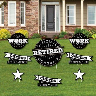 Big Dot Of Happiness Happy Retirement - Outdoor Lawn Decor - Retirement Party Yard Signs - Set of 8