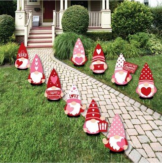 Big Dot Of Happiness Valentine Gnomes - Lawn Decor - Outdoor Valentine's Day Party Yard Decor - 10 Pc