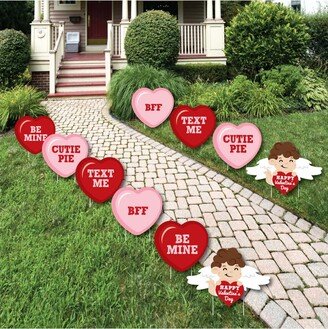 Big Dot Of Happiness Conversation Hearts - Lawn Decor Outdoor Valentine's Day Party Yard Decor 10 Pc