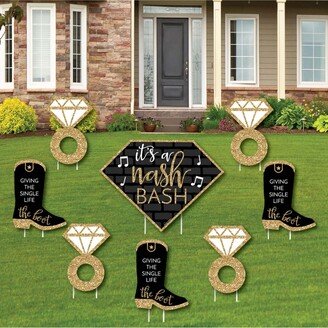 Big Dot Of Happiness Nash Bash - Outdoor Lawn Decor - Nashville Bachelorette Yard Signs - Set of 8