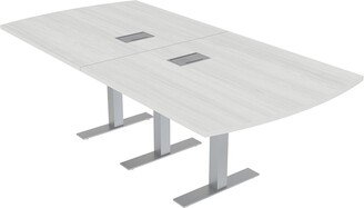 Skutchi Designs, Inc. 8 Person Arc Rectangle Conference Room Table Metal T Bases w/Electric