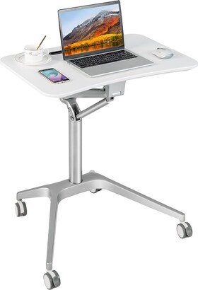 Pneumatic Standing Desk Rolling Adjustable Laptop Cart Mobile