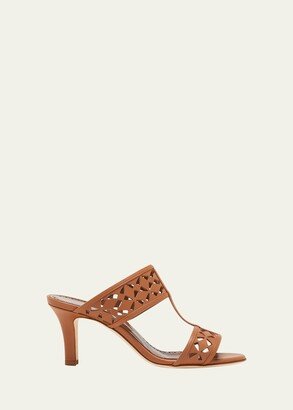 Sophocles Perforated Dual-Band Slide Sandals