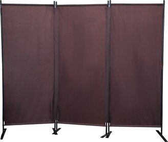 TONWIN 6 Ft Modern Room Divider,3-Panel Folding Privacy Screen,Brown