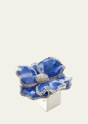 Nomi K Floral Crystal Napkin Rings, Set of Four, Blue-AA