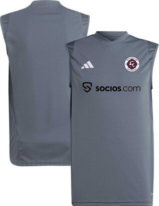 Men's Gray New England Revolution 2023 On-Field Sleeveless Training Jersey