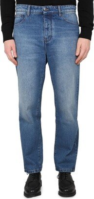 Paris Logo Patch Tapered-Leg Jeans