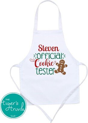 Personalized Christmas Aprons, Kids Apron With Name, Official Cookie Tester, Holiday Baking Gifts, Xmas Decor, Child's