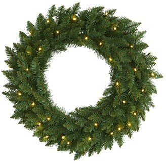 Pine Artificial Christmas Wreath with 35 Clear Led Lights