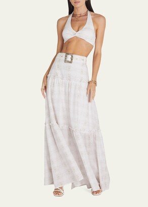 Aqua Blu Australia Serpentine Valentina Belted Maxi Skirt