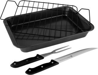 Home Reilly 4-Piece Non-Stick Carbon Steel Roaster Set