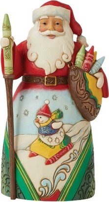 Jim Shore Wishing You Colorful Christmas - One Figurine 7 Inches - Crayola Santa - 6009133 - Resin - Red