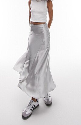 Fishtail Satin Midi Skirt