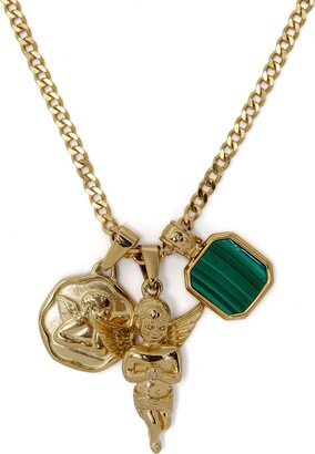 gold-plated Trio charm necklace