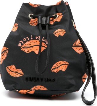 Bimba y Lola Logo-Lettering Graphic-Print Makeup Bag