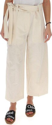 Moncler 1952 Tie Belt Wide Leg Pants